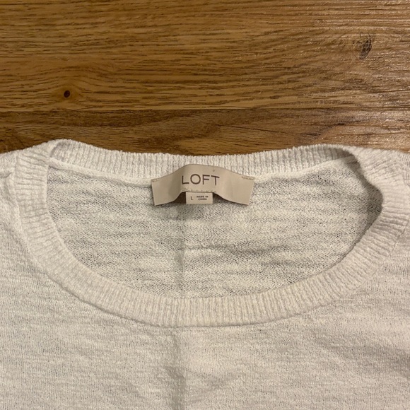 LOFT Soft White Knit Top - Picture 2 of 5